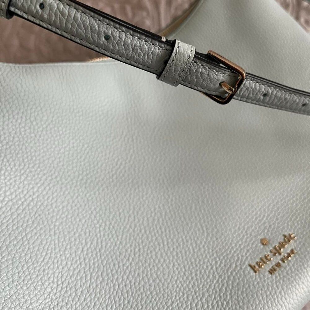 NWT Kate Spade Weston Frosty Sky Leather Large Shoulder Crossbody Bag K8453 $399 - Picture 6 of 8